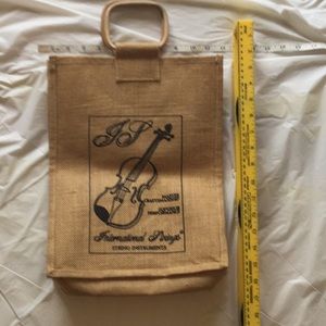 International Strings burlap bag